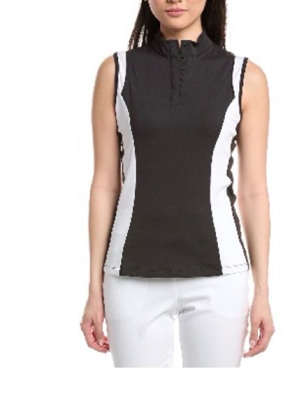 Callaway Black & White Sleeveless Mock-Neck Golf Tank Top